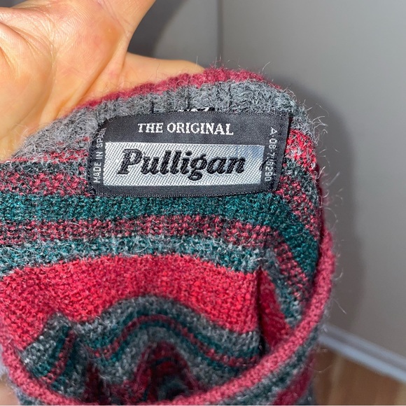 Vintage Pulligan Mohair Blend Red/Gray Southwestern Ugly Grandpa Sweater Large - Picture 9 of 10